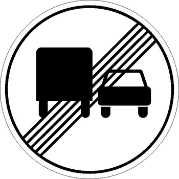 3.23 конец зоны запрещения обгона грузовым автомобилям - Дорожные знаки - Запрещающие знаки - Магазин Охраны Труда fullBUILD