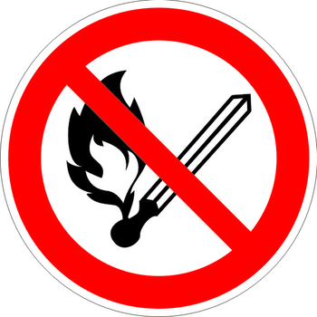 P02 запрещается пользоваться открытым огнем и курить (пленка, 200х200 мм) - Знаки безопасности - Запрещающие знаки - Магазин Охраны Труда fullBUILD